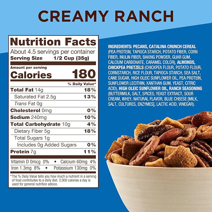 Creamy Ranch Keto Crunch Mix Snack Mix (6 Pouches)