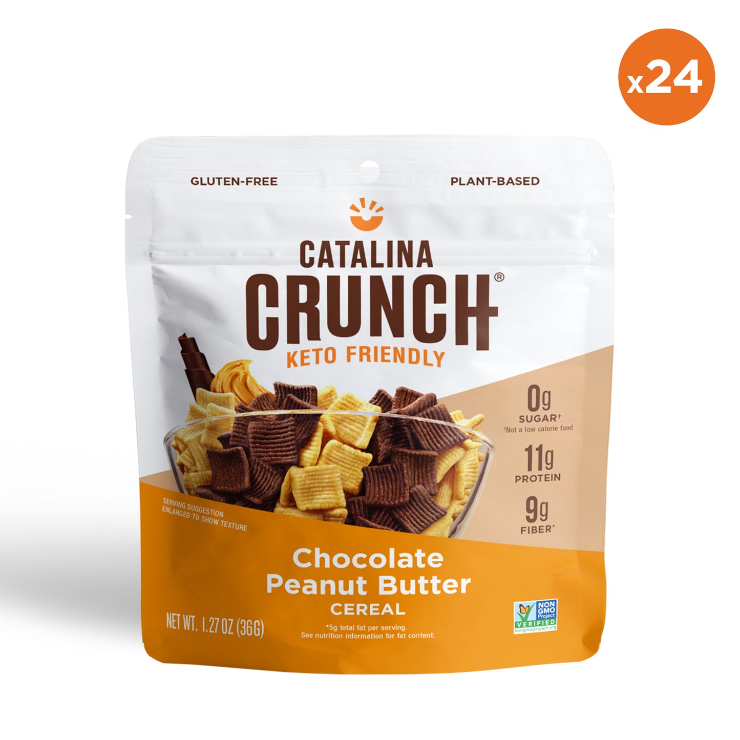 Single Serve Chocolate Peanut Butter Cereal 24-ct (2 POP Boxes of 12 - 1.27oz Pouches)