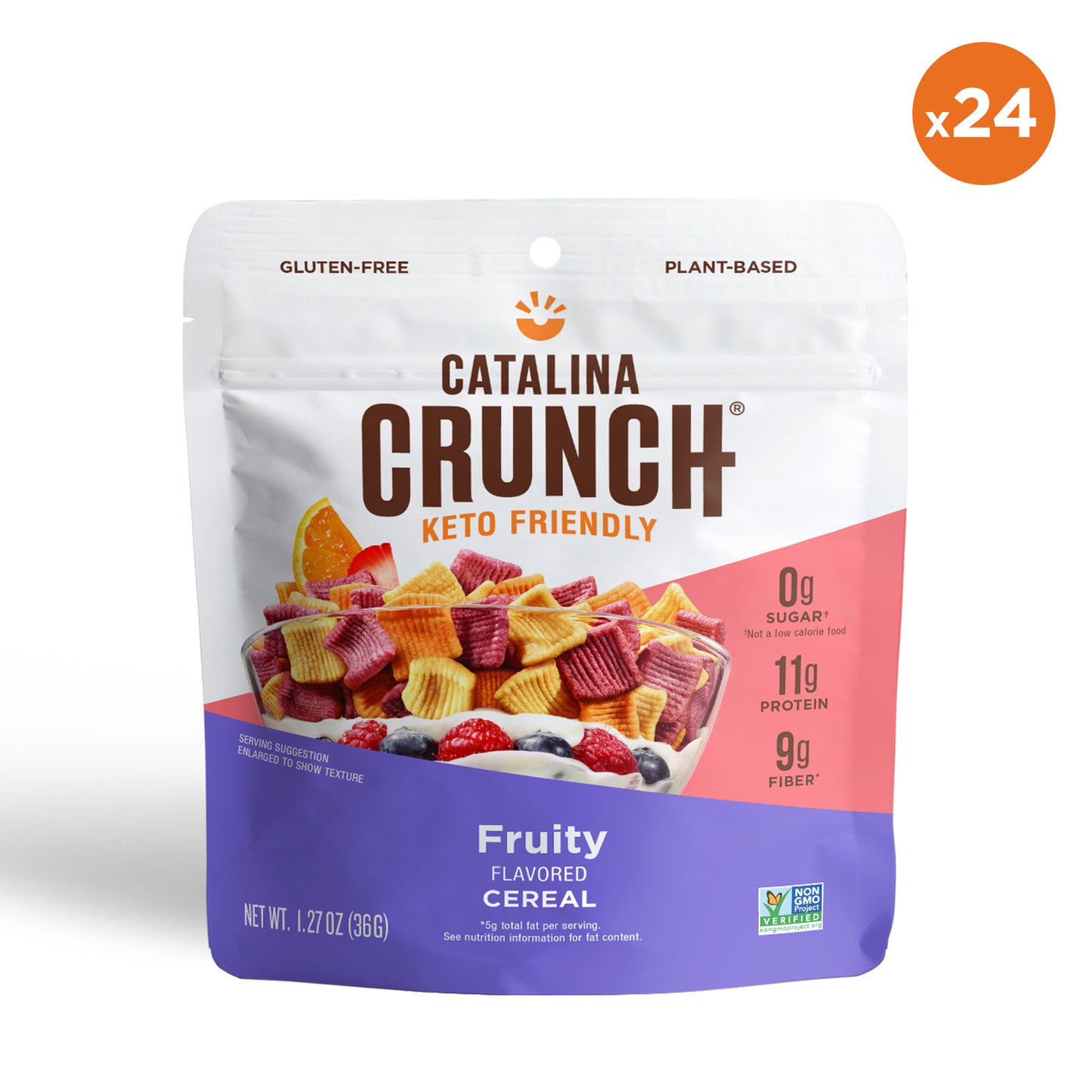 Single Serve Fruity Cereal 24-ct (2 POP Boxes of 12 - 1.27oz Pouches)